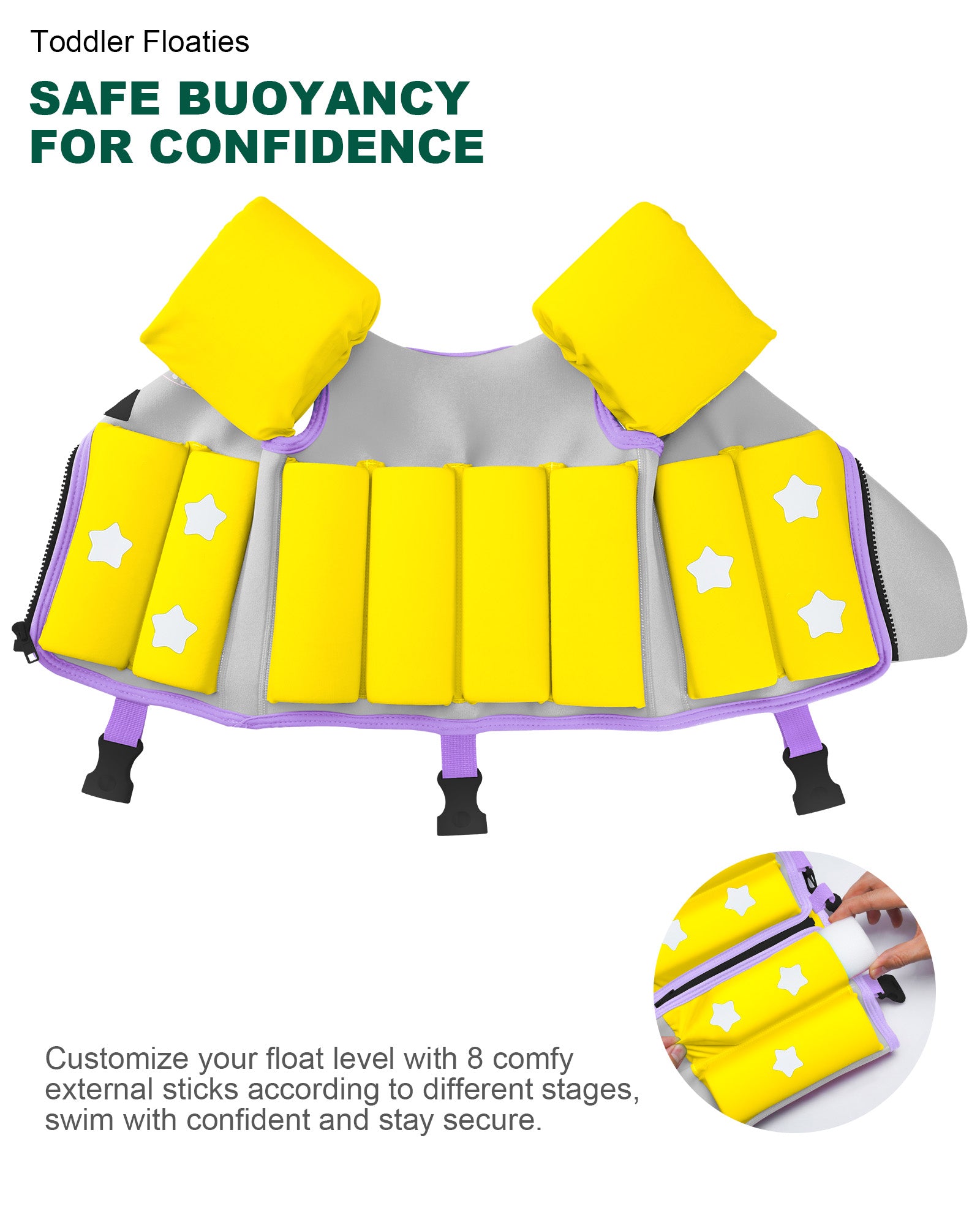 AEOCOO Kids Toddler Swim Vest – Pool Float Jacket with Crotch Strap for Ages 1-9 Years, 20-70 lbs (Purple)
