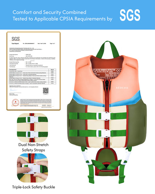 AEOCOO Kids Swim Vest – Buoyancy Pool Float Jacket for Ages 2-9 Years, 20-90 lbs (Color 2)