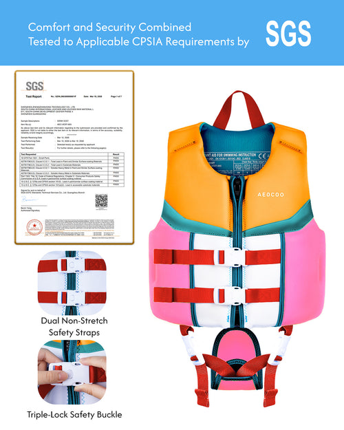AEOCOO Kids Swim Vest – Buoyancy Pool Float Jacket for Ages 2-9 Years, 20-90 lbs