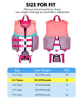 AEOCOO Kids Swim Vest – Buoyancy Pool Float Jacket for Ages 2-9 Years, 20-90 lbs