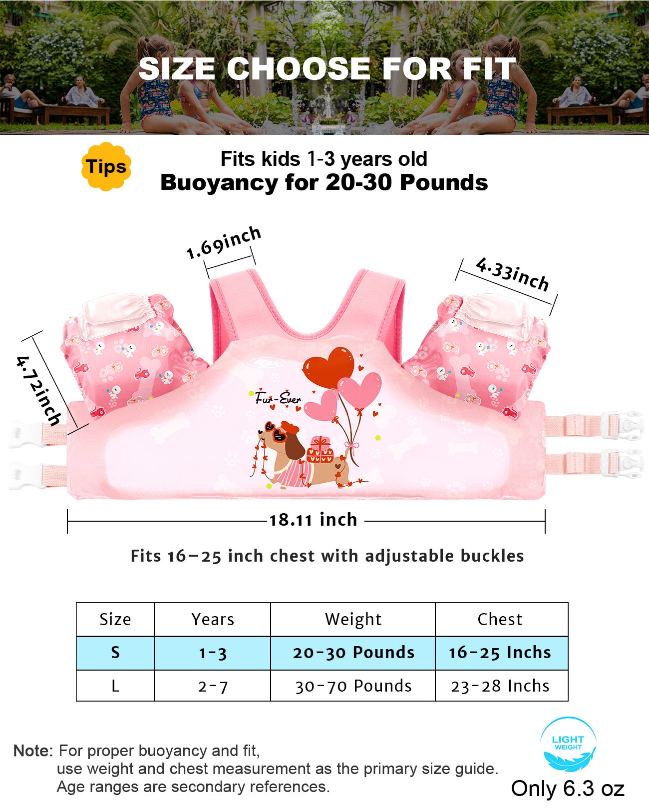AEOCOO Toddler Swim Vest – Puddle Float Jumper with Arm Floaties for Kids 1-7 Years, 20-70 lbs (Puppy)